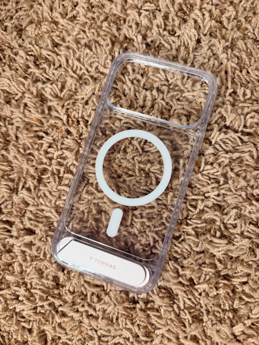 Torres iPhone17 promax Clear MagSafe Compatible Stand Phone Case - White Accents